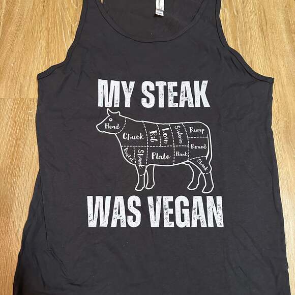 My Steak Was Vegan Tank Top for Carnivore Diet Tank Tops Meat Lover Tanks - Picture 4 of 6